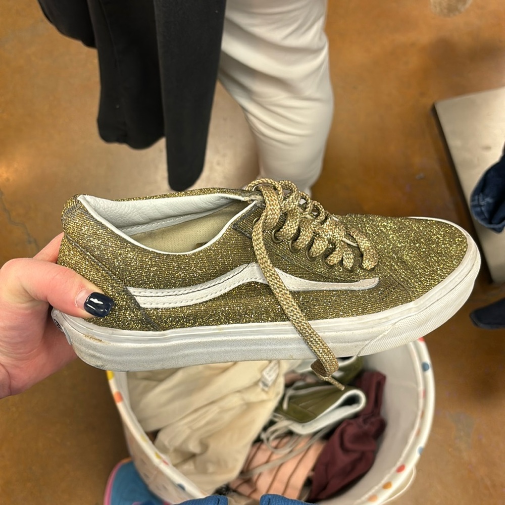 Madewell Gold glitter vans- size 9